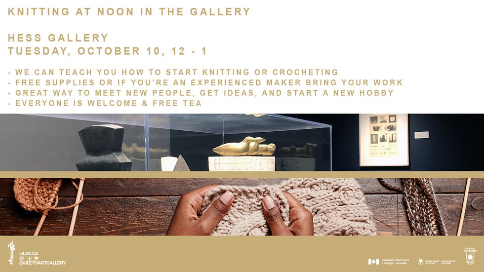 "Knitting At Noon In the Gallery"
