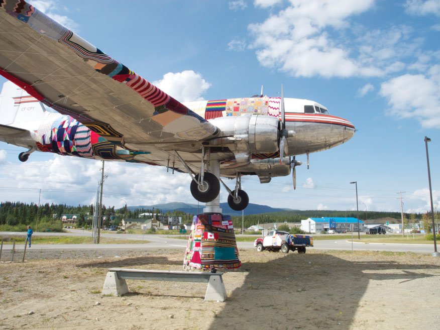 "After shot of the DC-3 yarn bomb in Whitehorse."