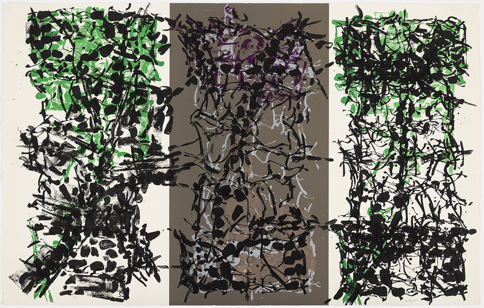 Jean Paul Riopelle, “Triptyque gris” (Grey Triptych), 1967