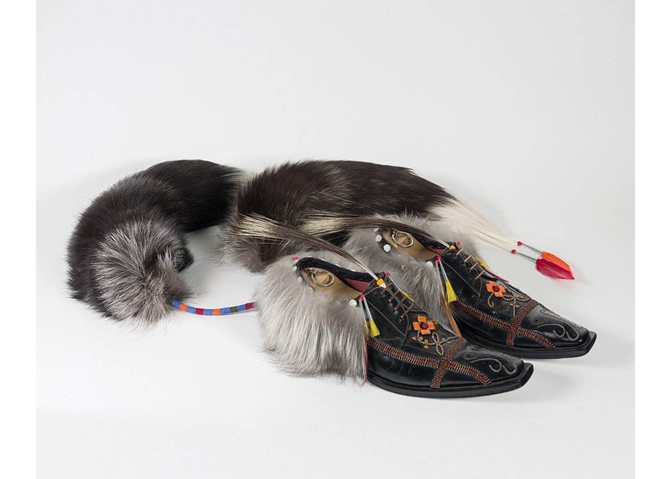 Barry Ace, fox tail moccasins, 2016