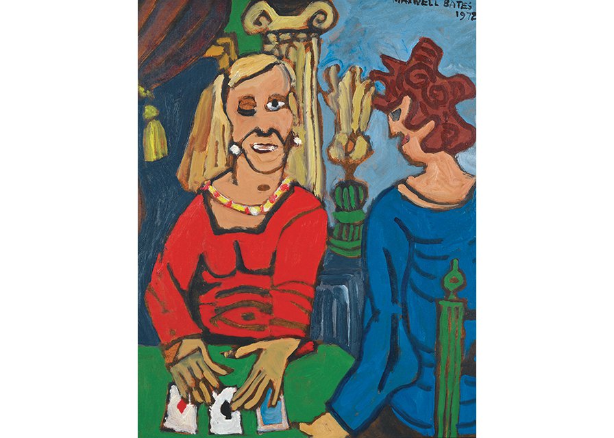 Maxwell Bennett Bates, “Fortune Teller,”1972, oil on wood board, 20" x 16" (sold at Levis for $22,230)
