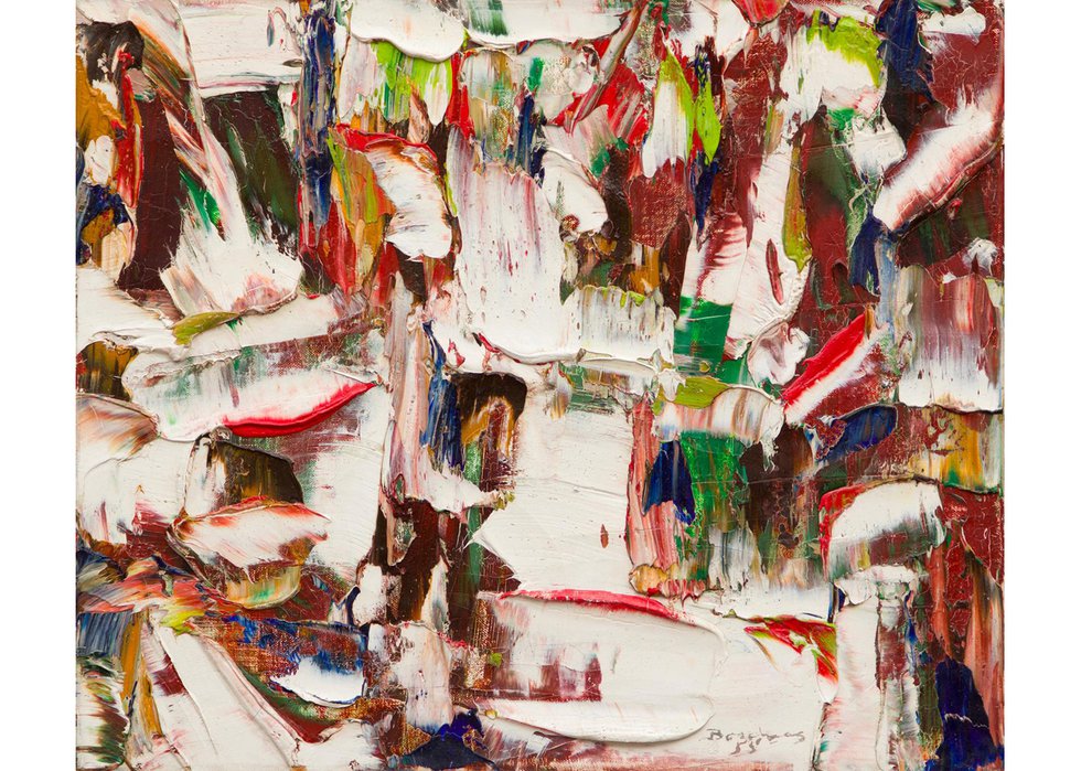 Paul-Émile Borduas “Chant de fete,” 1955, oil on canvas, 15.5" x 18" (sold at BYDealers for $192,000)