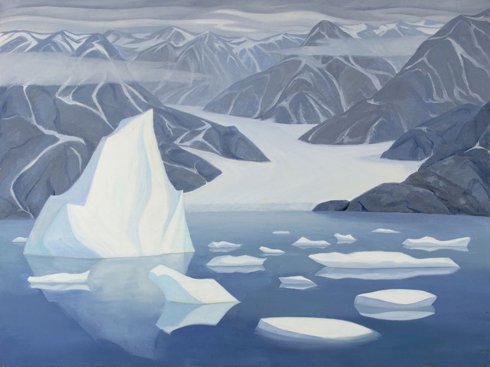 Doris McCarthy, “Bylot Island Glacier with Berg,” 1992, oil on canvas, 36.25" x 48" (sold at Heffel for $85,250)