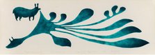 Kenojuak Ashevak, “Rabbit Eating Seaweed,” 1958, sealskin stencil, irregular 4/30, 8.75" x 24" (sold at First Arts for $72,000)