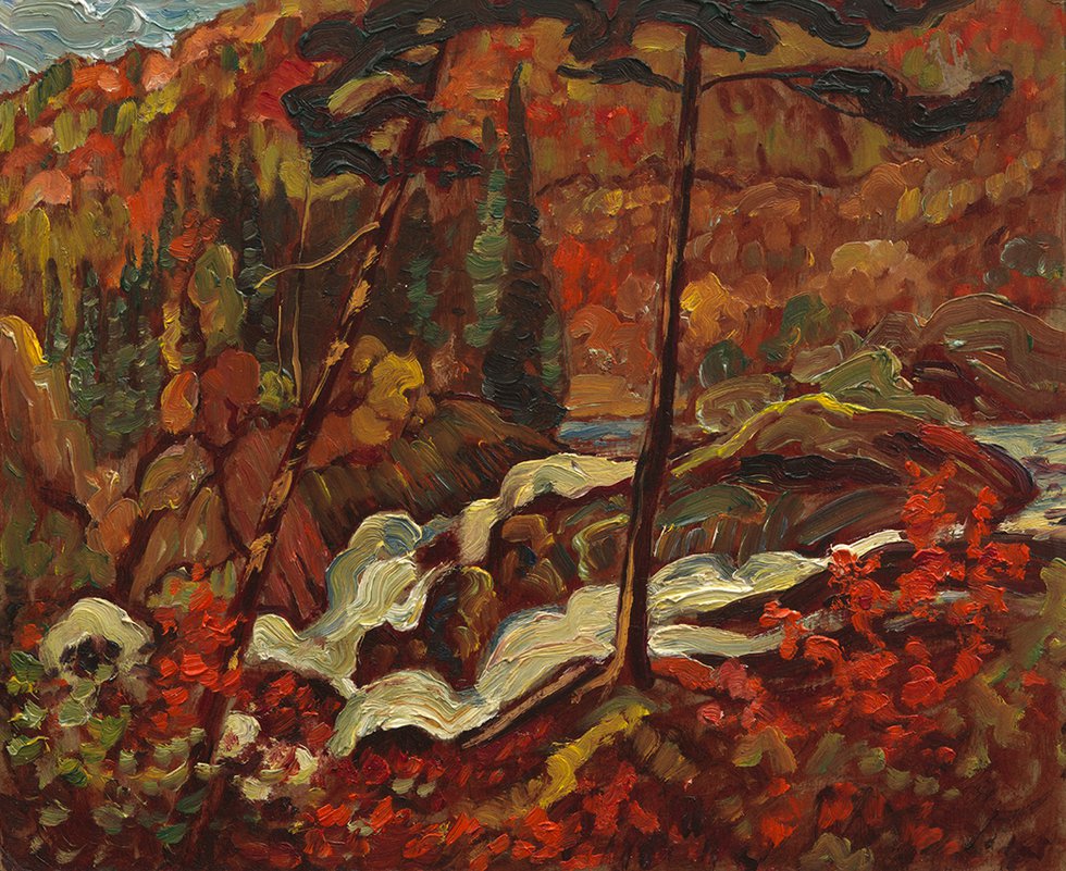 Sketch after “The Wild River,” no date, oil on paperboard (courtesy of the Vancouver Art Gallery)