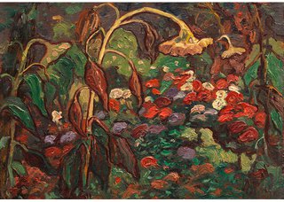 Sketch after “The Tangled Garden,” no date, oil on paperboard (courtesy of the Vancouver Art Gallery)