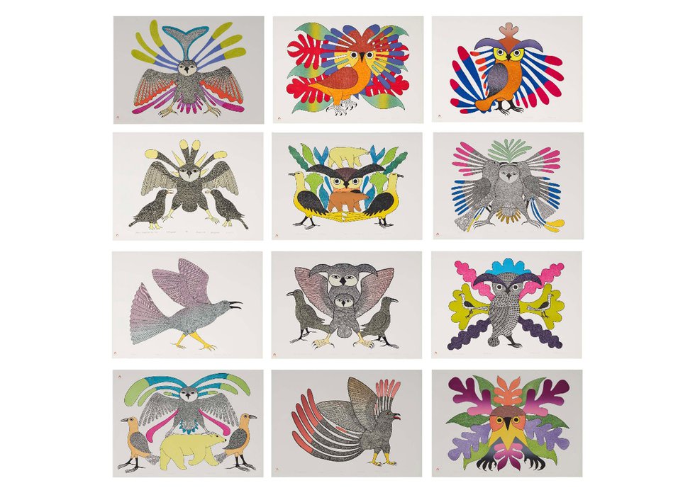 Kenojuak Ashevak, “The Waddington Commissioned Portfolio,” 1979, lithograph, 12 works, each titled, dated and numbered 33/50, each 22.25" x 31" (sold at Waddington's for $19,680)