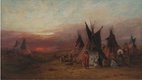 Frederick Arthur Verner, “Sioux Encampment at Sunset,” 1881, oil on canvas, 24" x 42" (sold at Waddington's for $66,750)