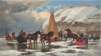 John B. Wilkinson, “Sleighs on the Ice below the Citadel, Quebec City,” no date, oil on canvas, 10" x 18.25" (sold at Waddington's for $51,150)
