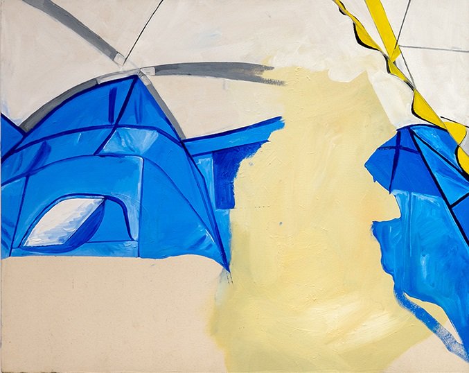 Brenda Draney, “Tent City,” 2010, oil on canvas (photo by Charles Cousins, courtesy of the Art Gallery of Alberta)