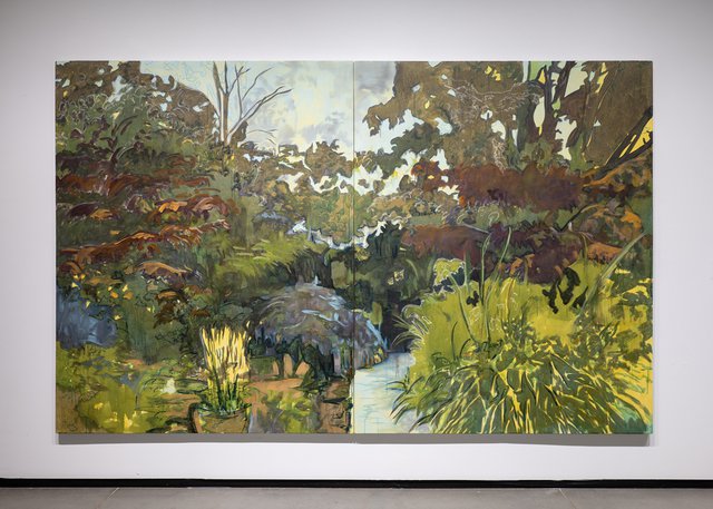 Emmanuel Osahor, “Sylvia's Garden,” 2021, oil and acrylic on canvas (photo by Charles Cousins, courtesy of Art Gallery of Alberta)