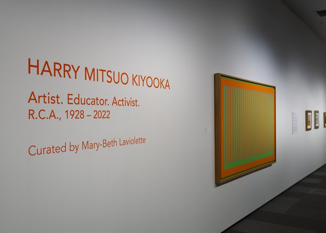 Installation view, Harry Mitsuo Kiyooka, “14 Oranges,” 1970 (photo by Andy Nichols, LCR Photo Services, courtesy of Nickle Galleries)