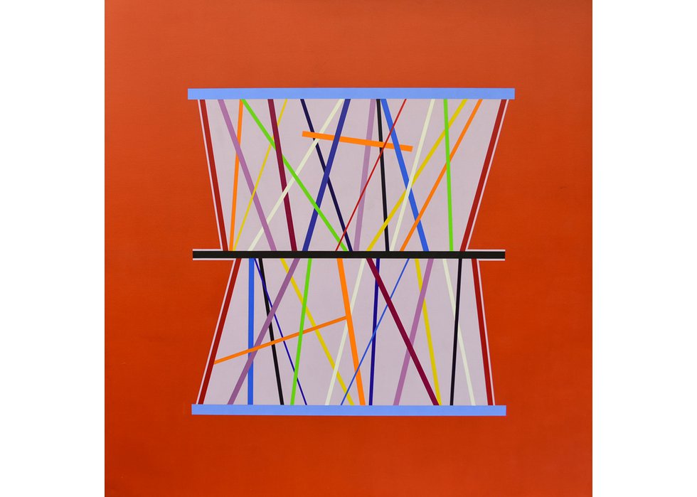 Harry Kiyooka, “The Skein of Time,” 1966, 70" x 70" (courtesy of Herringer Kiss Gallery)