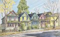 Michael Kluckner, “Colourful Houses on Victoria Drive,” 2023