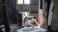 Alana Bartol, “Alana Bartol doing a site specific coal chute rubbing, Grassy Mountain Coal Project,” no date