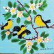 "Untitled - Birds with Apple Blossoms"