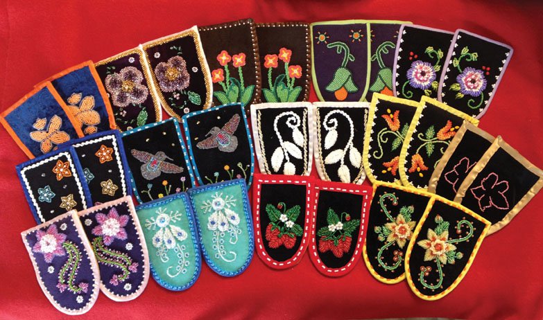 "Moccasin tops created by beadworkers from the Cattaraugus Reservation in New York"