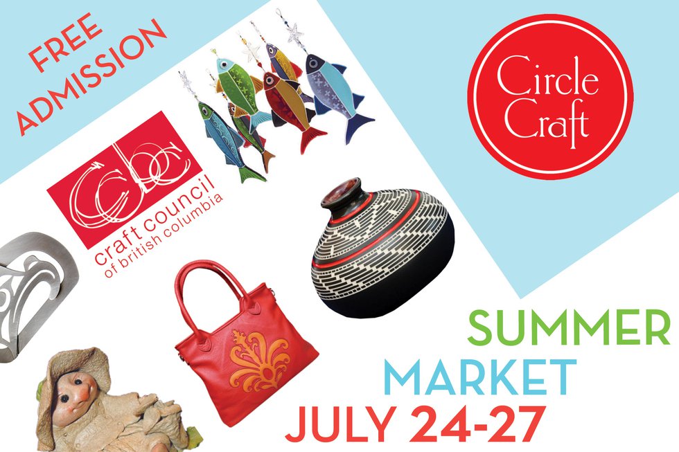 "The Craft Council of British Columbia and Circle Craft Cooperative Summer Market poster"