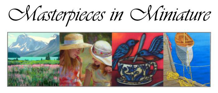 "Masterpieces in Miniature" banner