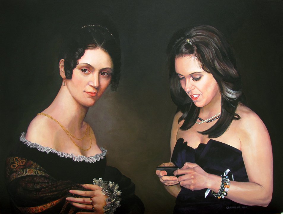 "Stephanie and a Lady in a Flowered Shawl (after Salomon Counis)"
