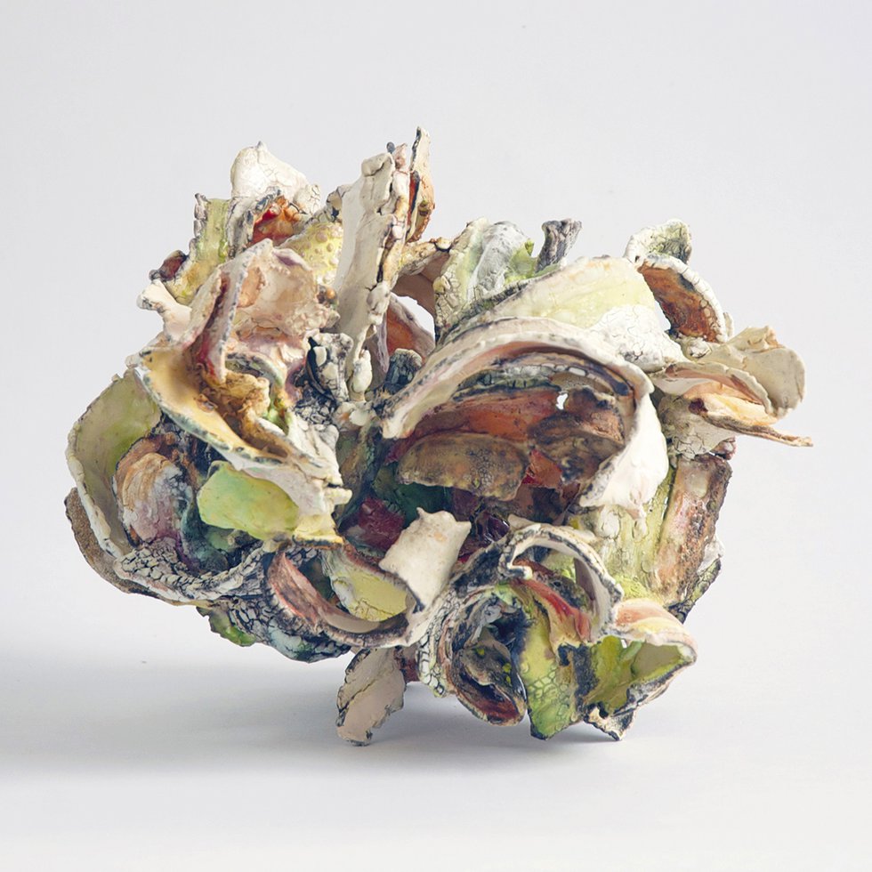 Susan Collett "Florid" earthenware paper clay 9” x 13” x 12"