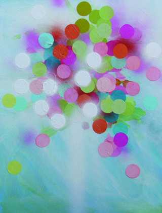 Rachelle Kearns, "Fireworks #1", 2015, acrylic on board, 24” x 18”