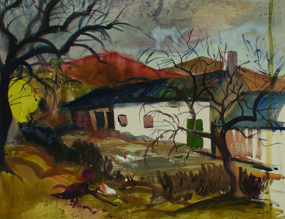 Richard Ciccimarra, "House in the Dominican", no date, watercolour on paper, 16” x 18.5”