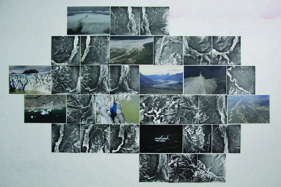 Leslie Reid, "Mapping Mosaic Maquette", 2015, archival photos, National Air Photo Library; Leslie Reid, photographs taken with the Canadian Forces Artists Program, 2013