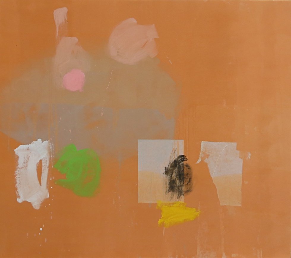Phil Darrah,"Sugar Mist," 2015,Acrylic and paper on canvas, 63 ¾" x 76 ¾