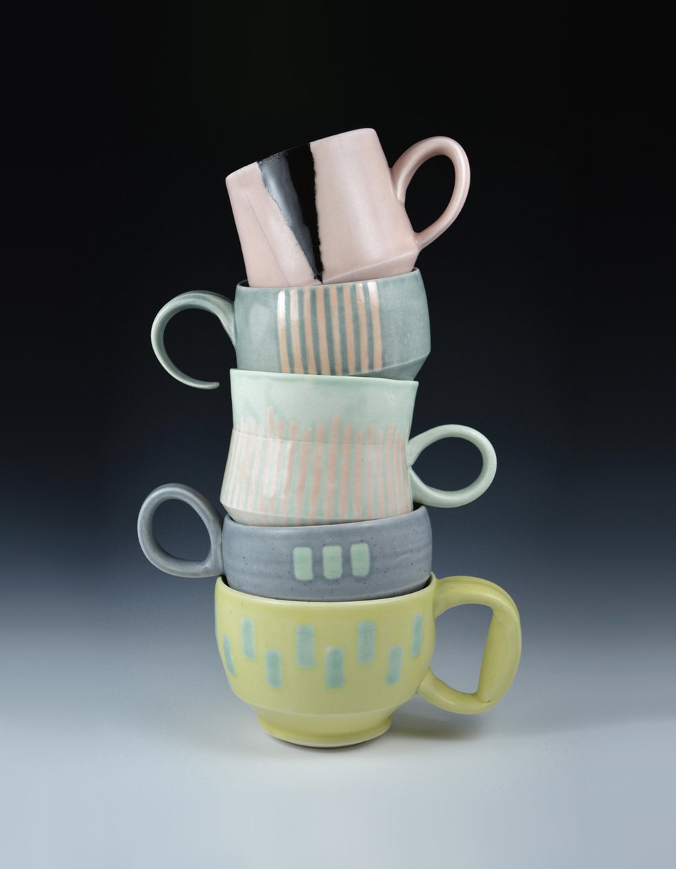 Stacked Mugs by Mynthia McDaniel
