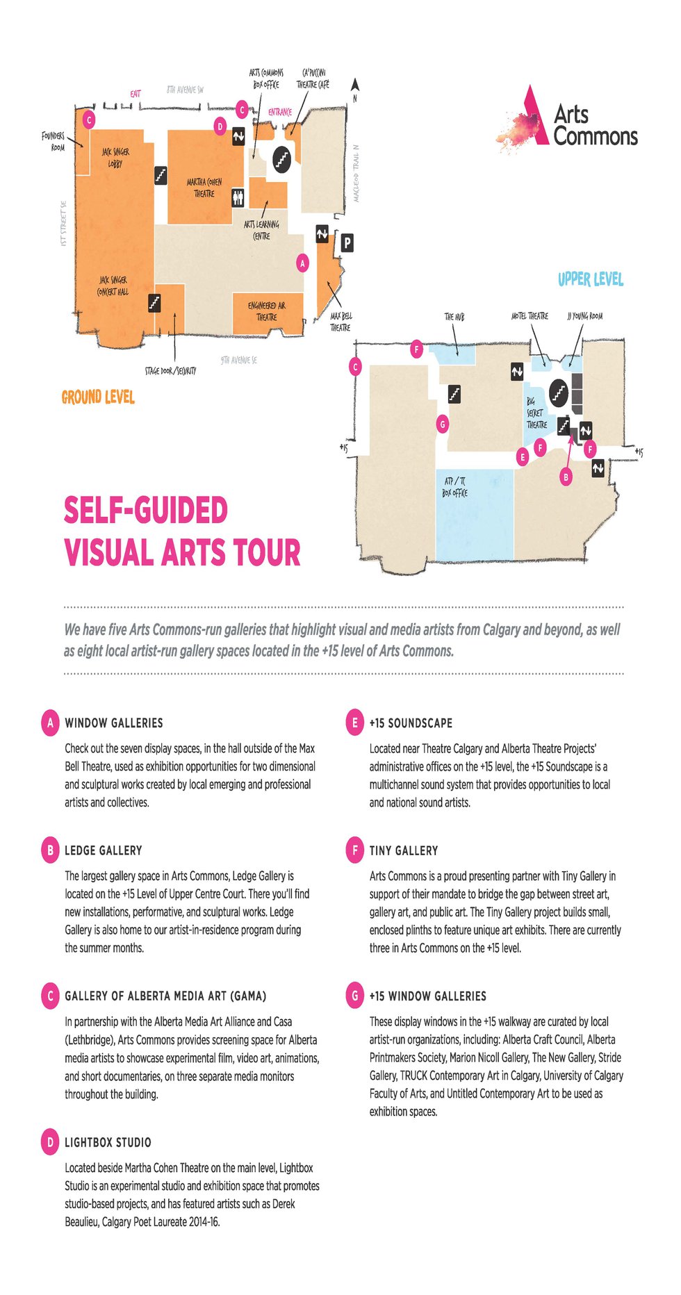 Arts Commons Visual Arts Tour map