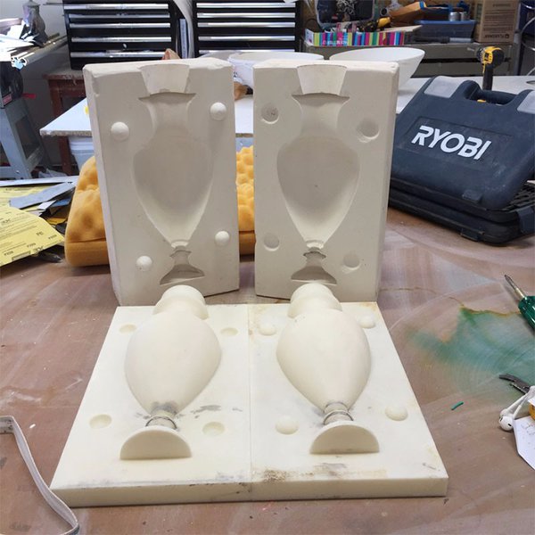 Plaster mould created from the 3D-printed case mould - Medalta