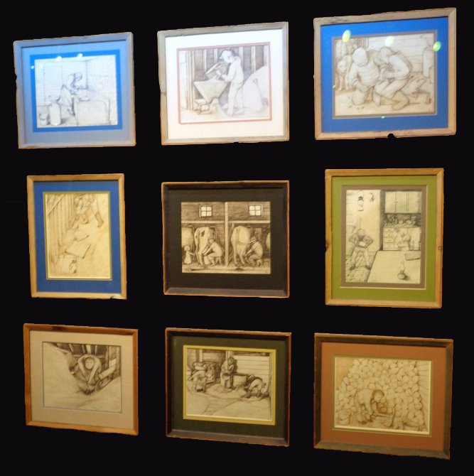 William Kurelek, "A group of nine drawings"
