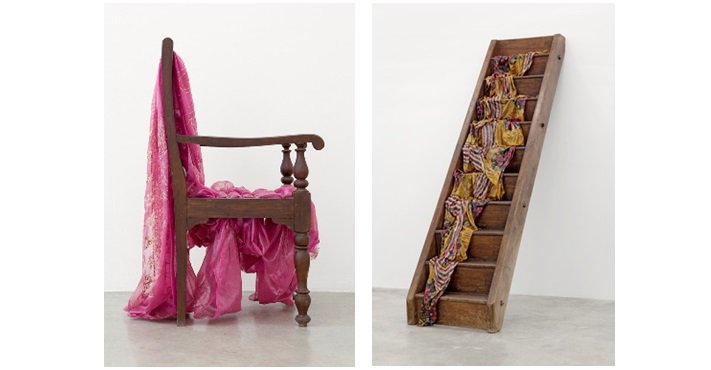 (left) Bharti Kher, "Absence," 2011, Private collection; (right) Bharti Kher, "The day they met," 2011 ;