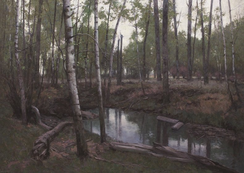 Chris Flodberg, "Shaded Pond, Prairie Forest" 2016