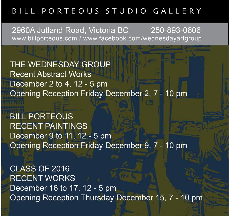 Bill Porteous Studio - 3 shows