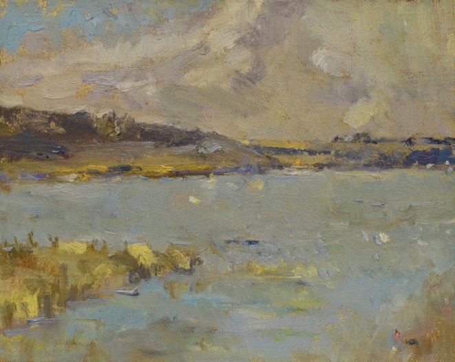 Clint Hunker, "Alkaline Lake from the Flooded Old 27 Highway," 2016