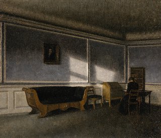 Vilhelm Hammershøi (1864–1916), Sunshine in the Drawing Room (Solskin i dagligstuen), 1910
