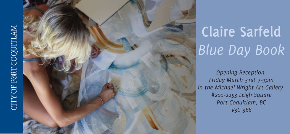 Claire Sarfeld, Blue Day Book Exhibit Invitation