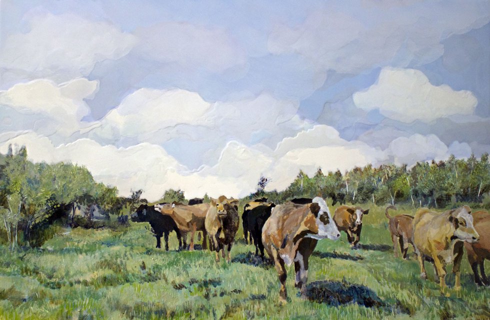 Heather Cline, "Cows for G," 2016