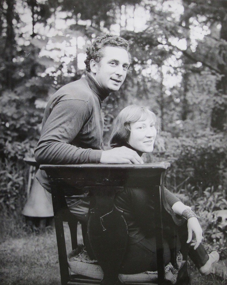 Jan and Helga Grove in the garden of their Victoria-area studio about 1970